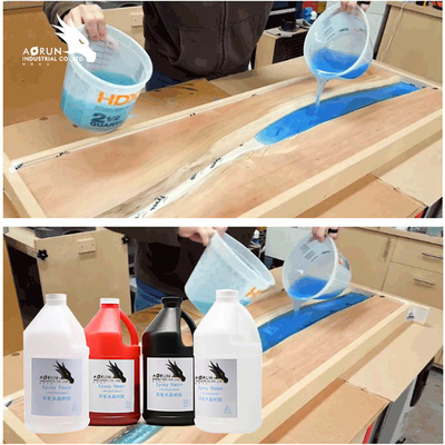 바 주방용 조리대를 위한 100% 단단한 2 성분 에폭시 수지를 코팅하는 수정같이 빛나는 기술 수지